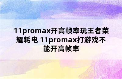 11promax开高帧率玩王者荣耀耗电 11promax打游戏不能开高帧率